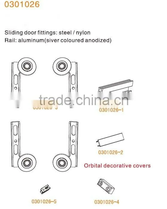 sliding door fittings for wardrobe sliding door