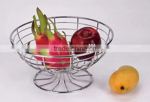fashion round stainless steel fruit basket