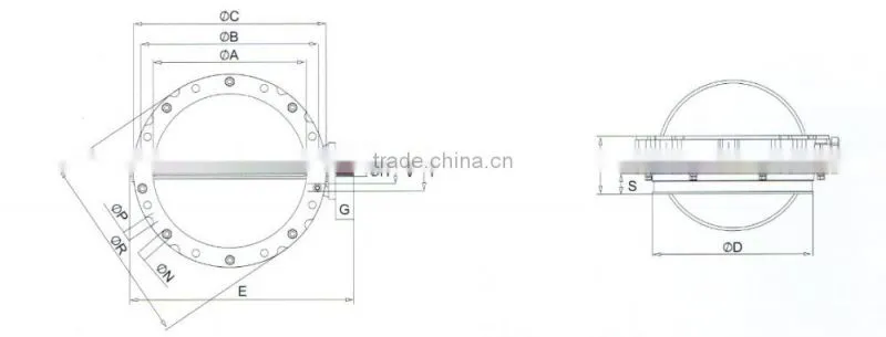 Pneumatic butterfly valve for dust proof