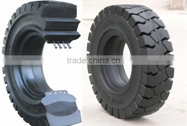 Big discount now for forklift solid tire 7.00-12(various sizes available) from China