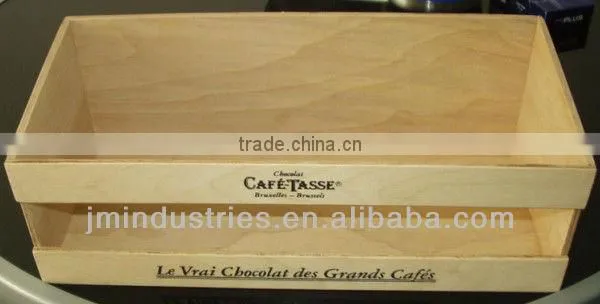 Natural Finish Wooden Coffee&Chocolate Packaging Display Box with Logo Printed