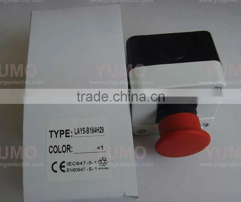 Push button switch LAY5-BA31L with lock red