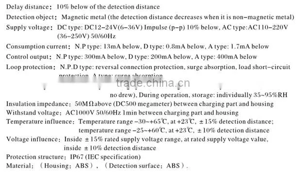 SN04-N NPN NO DC Horn type inductive Proximity switch No-embedded type sensor