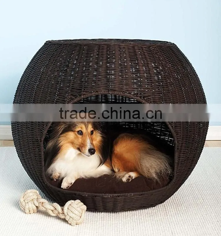 Indoor rattan pet bed cheap dog houses