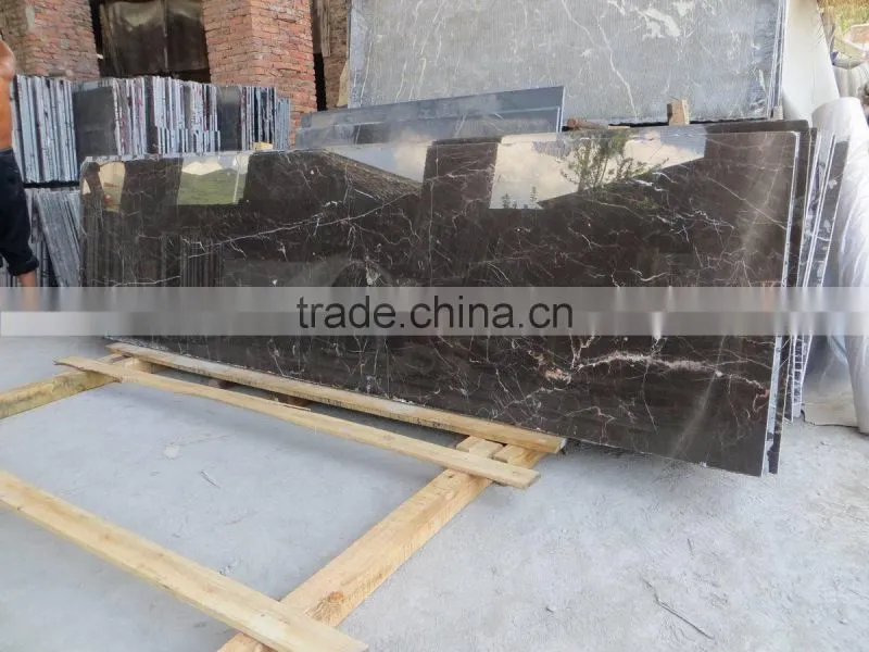 Polished Marble Top Wood Dining Table