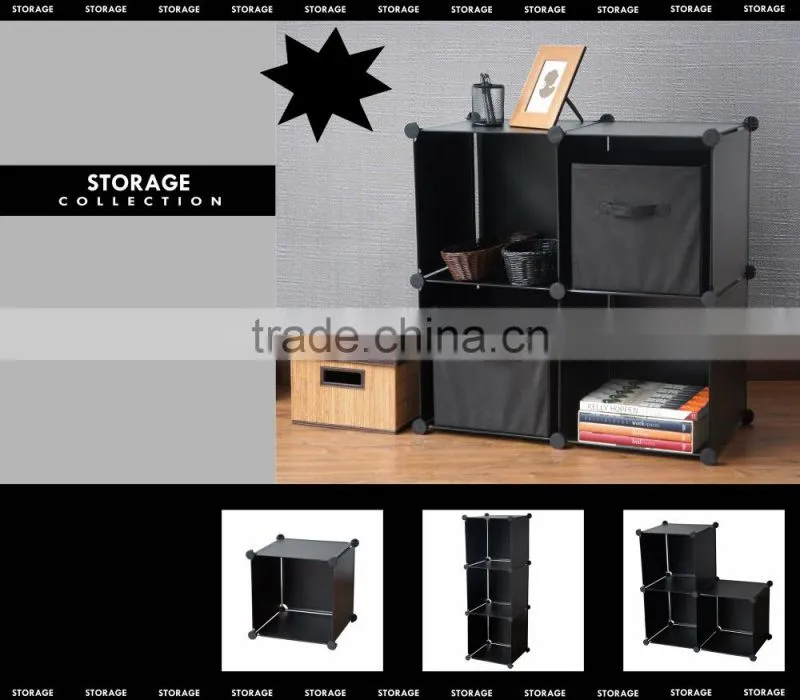 DIY Plastic 3 Cubes Bookcase With Door