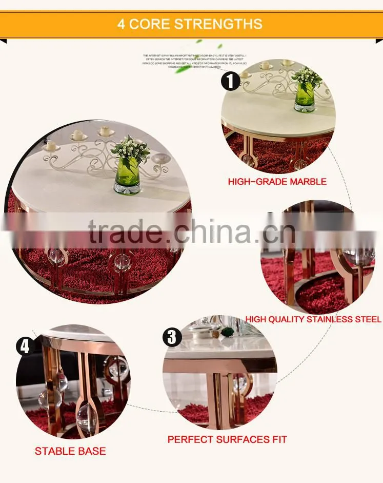 C366-1 stainless steel marble coffee table