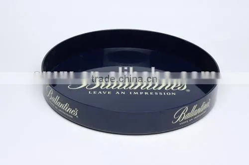 PS/ABS Dia 33.2cm Plastic round snack barware serving drinking tray