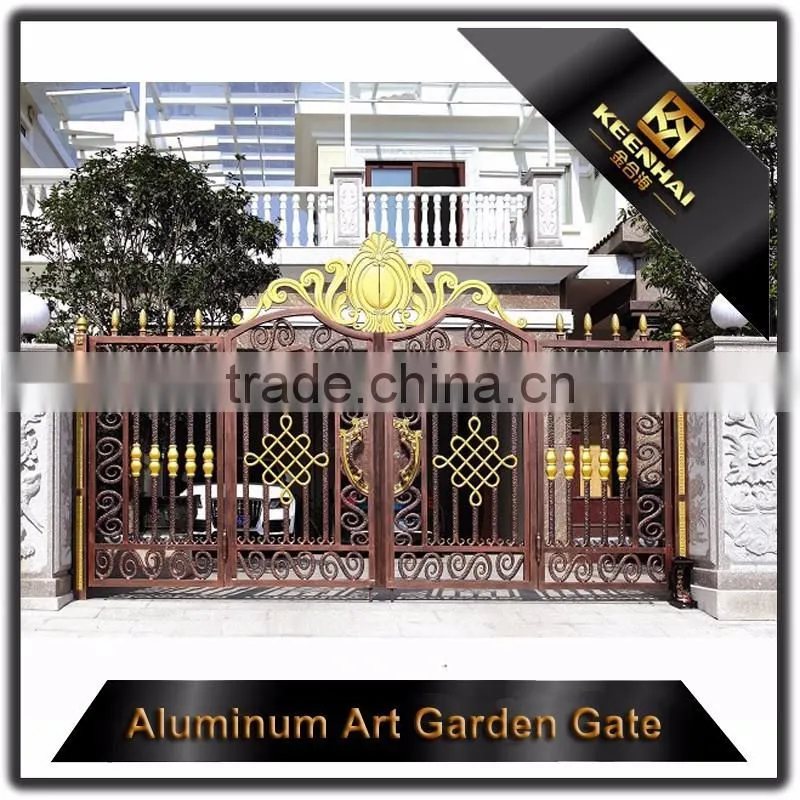 Modern Main Gate Designs Outdoor Powder Coated Cast Aluminum Garden Gate for Villa