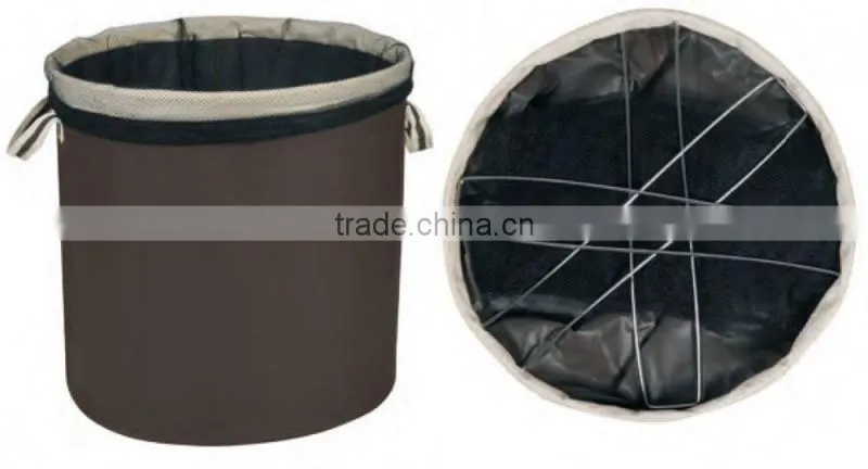 Round Oxford Foldable Laundry Bin With Mesh Bag