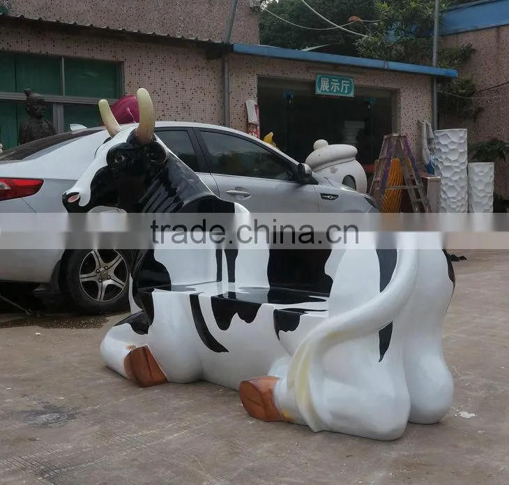 Outdoor fiberglass cow chair