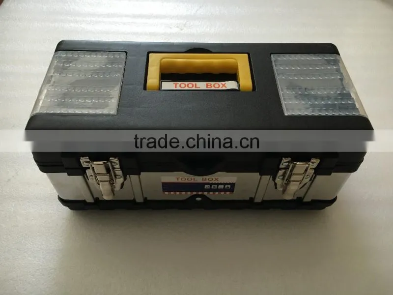 14" STAINLESS STEEL TOOL BOX WITH PLASTIC HANDLE