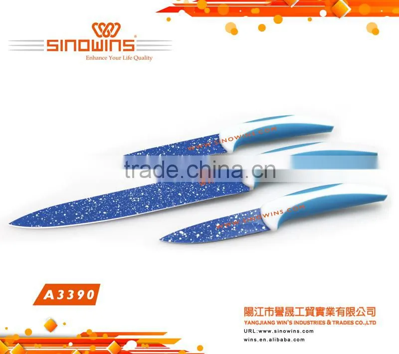 A3390-2 New design Hot Sale High Quality Stainless Steel Kitchen Knife Set with Non-stick Coating