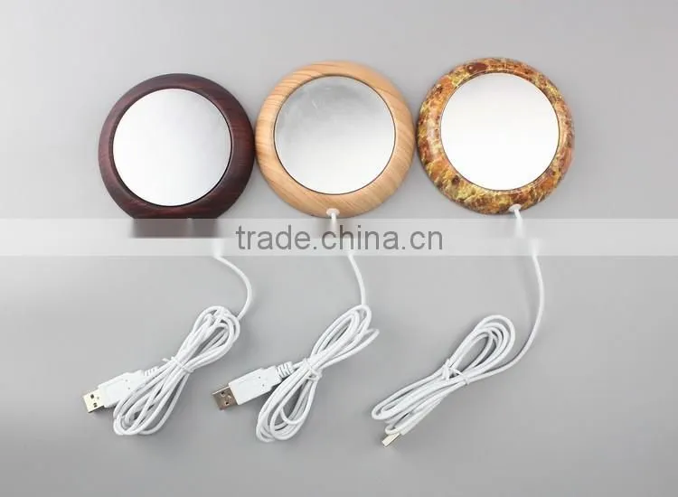 Environmental practical safe Wood USB heat coffee cup warmer water milk heater