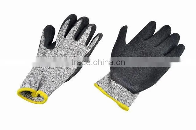 Wrinkled latex gloves in PE bag