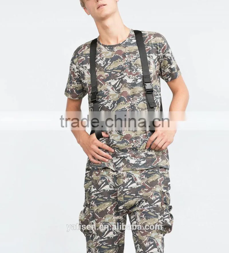 Short sleeves camouflage printing T-shirt with Round neck men's summer pure cotton fashion casual t shirts