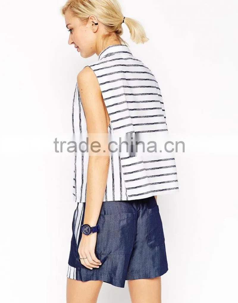 Latest formal blouse and shorts patterns two piece sets for ladies