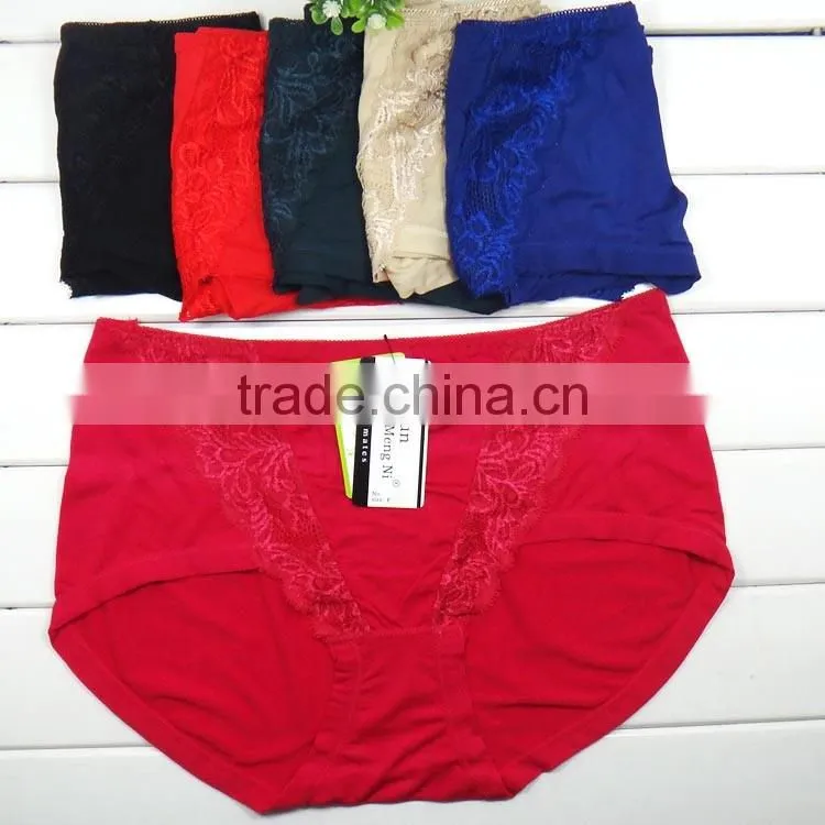 Wholesale embroidery lingerie mature women plus size panties underwear