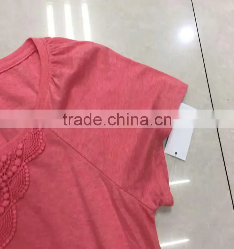 women fashion design fancy lace loose fit t-shirt