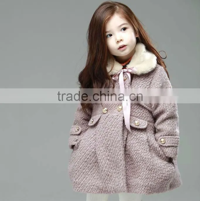 2015New design Korean Winter clothing for baby girls kids wholesale winter coat