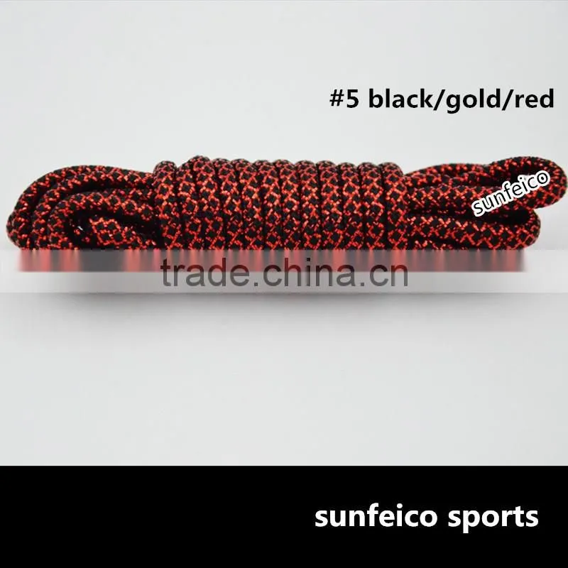 2016 Bulk Sale Custom Round Rope Glitter Shoelace~Glitter Yeezy Logo Tip Lace~Custom Colorful Sports Metallic Glitter Rope Laces