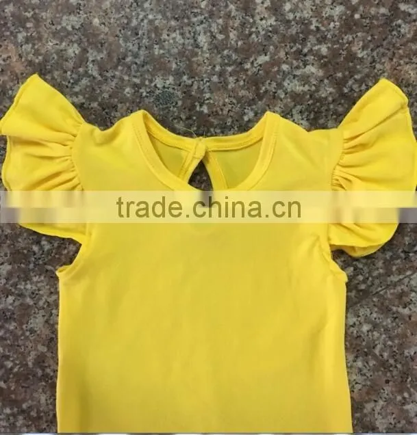 Toddler Girls Soild Color Cotton Romper Flutter Sleeve Romper Baby Bulk Boutique Baby Girl Rompers Wholesale 2016