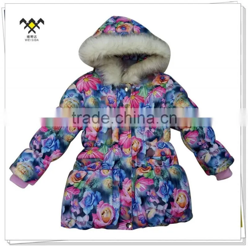 2017 Shishi factory printing 100% polyester jacket for girls