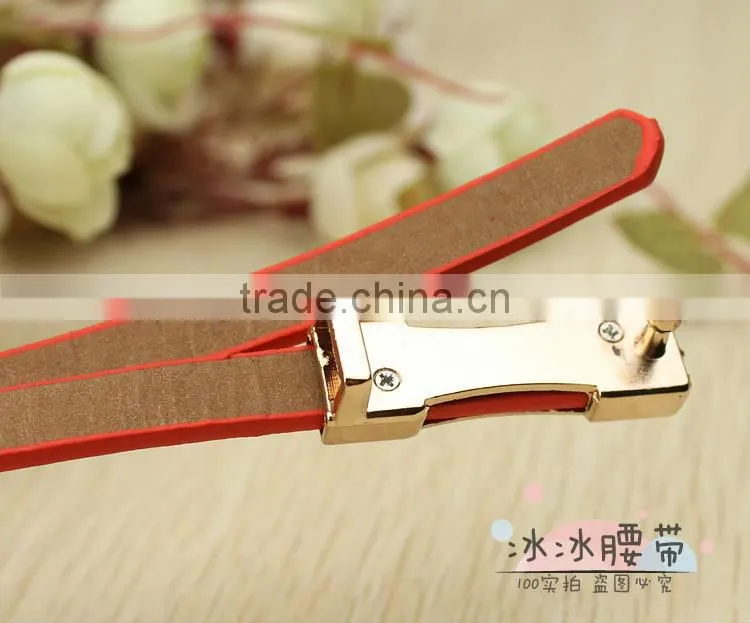 2012 New Design Fashion women decorative PU belt, 10 colors candy color fashion belt for women wholesale and retail