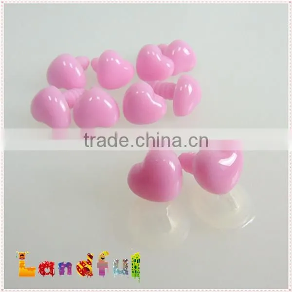 Plastic Safety Heart Nose in Pink for Crochet Dolls