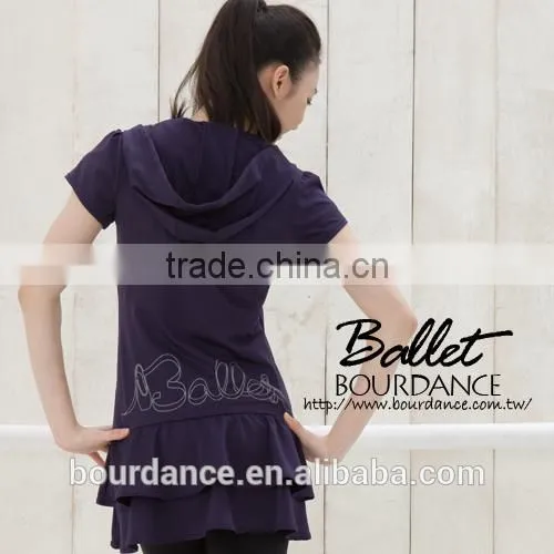 Ballet 2 layered flounce hem hoodie tees (ballet hoodie tees)