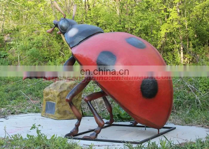 Metal ladybug garden decor