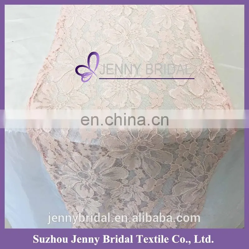 TL044 light pink wedding table runners embroidered table runner wedding table decoration