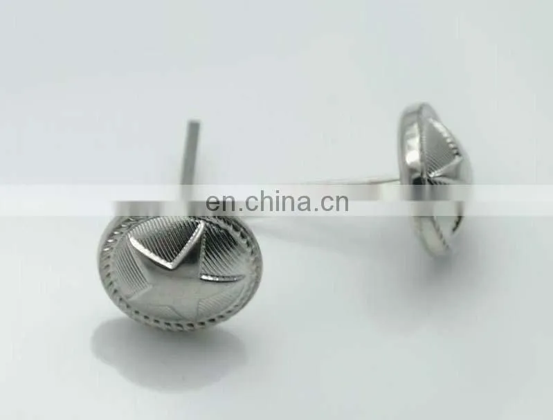 Wholesale brass uniform star buttons with screw