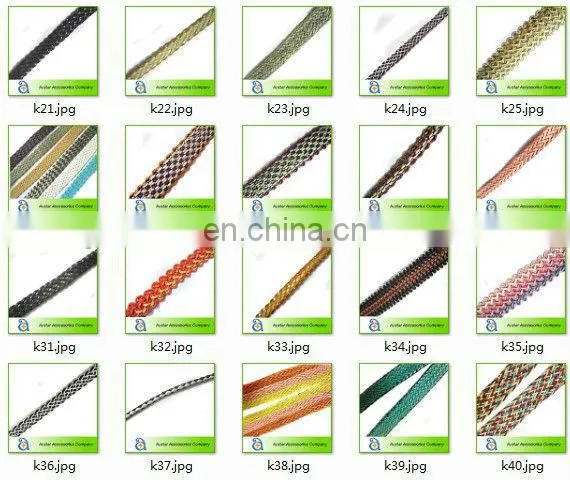 Hot wholesale sandal glitter braided strap for shoe accessories