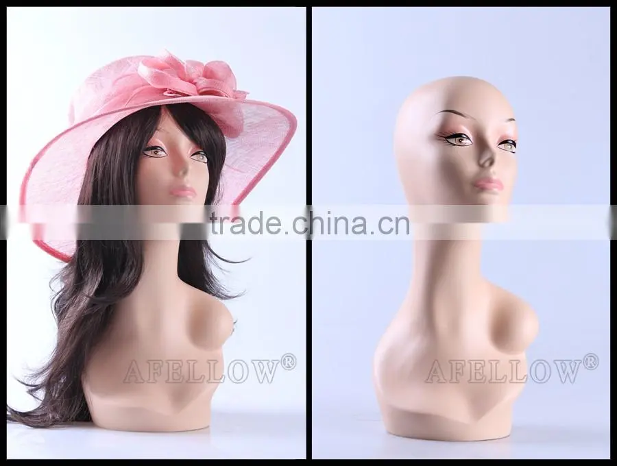 Plastic Head Mannequin,Female Realistic head manikin,Cheap Head,Dispaly Jewelry/ hat /scarf/wig mannequin head H1001