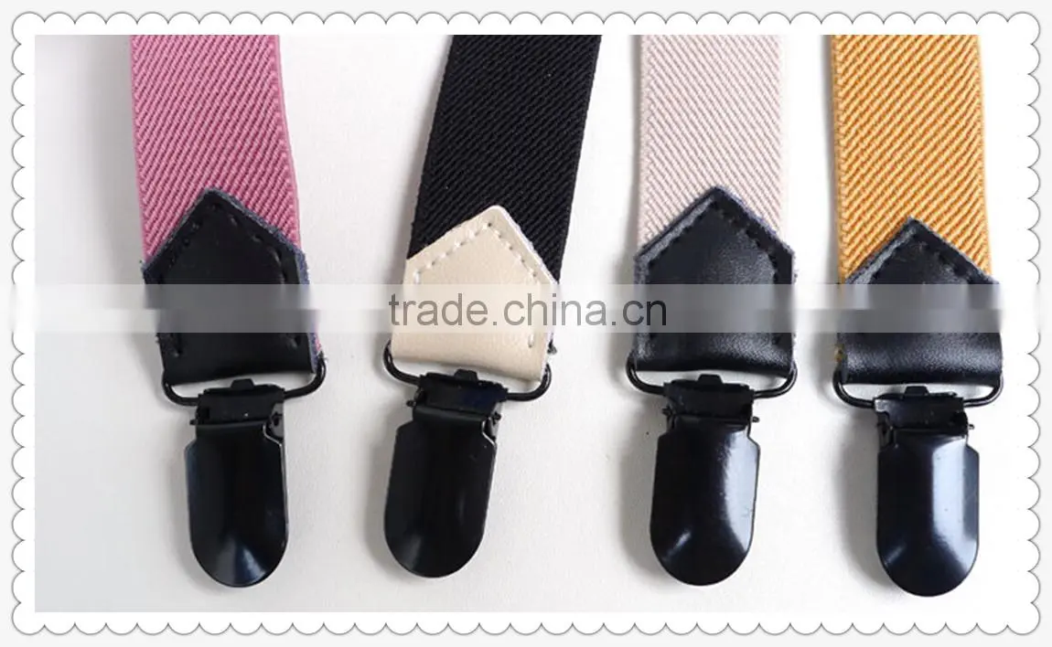 women colorful elastic clips braces suspender