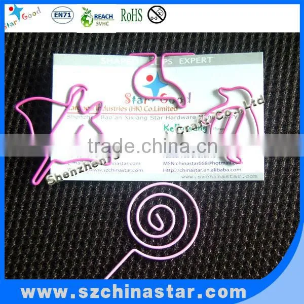 Fancy shapes PET coated paper clip in plastic box