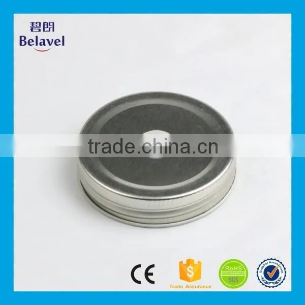 Wholesale cheap silver mason jar lid with hole metal custom screw lids