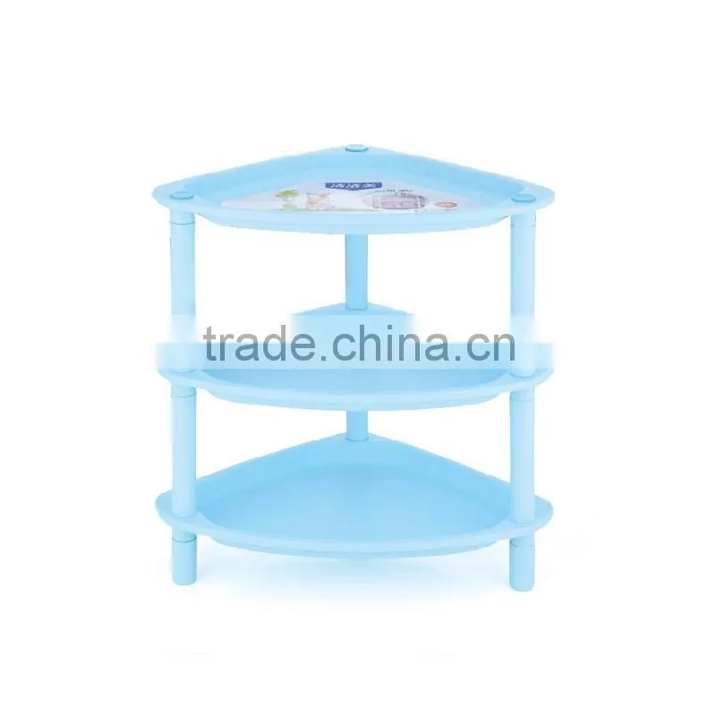 Bathroom 3 layer triangle plastic storage rack multi-use shelf