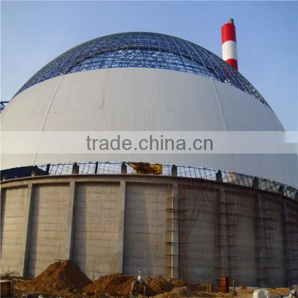 Cost efficient space frame dome warehouse dry coal storage shed