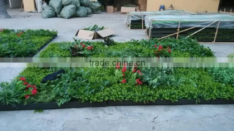 Artificial green plant wall/ hanging decorative flower wall for indoor & outdoor