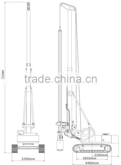CE certificate hydraulic piling rotary rig