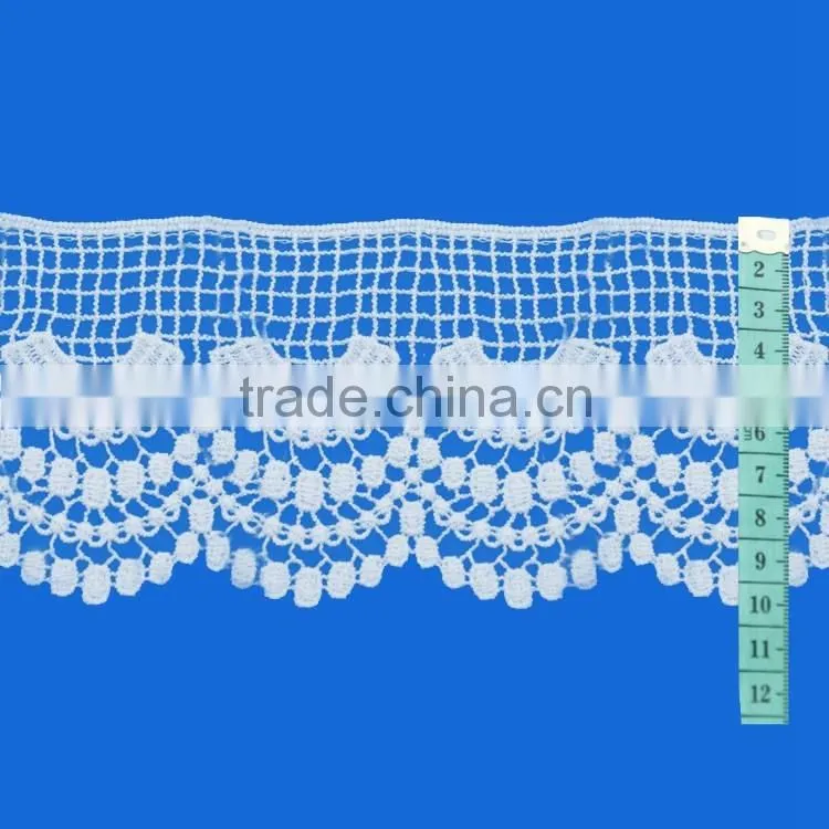 New style fashion white stretch cotton guipure embroidery lace trimming for ladies dress