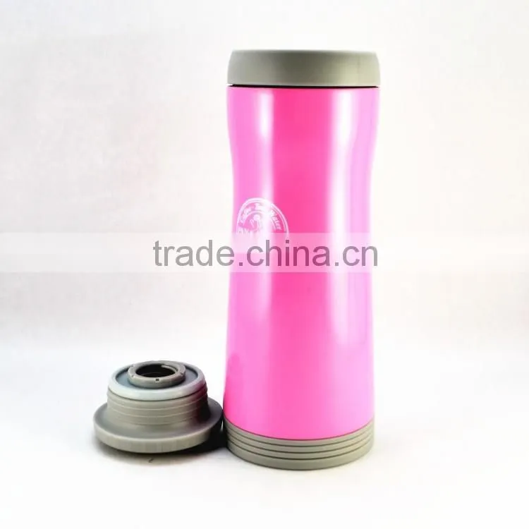 2016 Newly Hot Sale Concise Manufactured Double Wall Stainless Steel Vacuum Flask With Flastic Lid