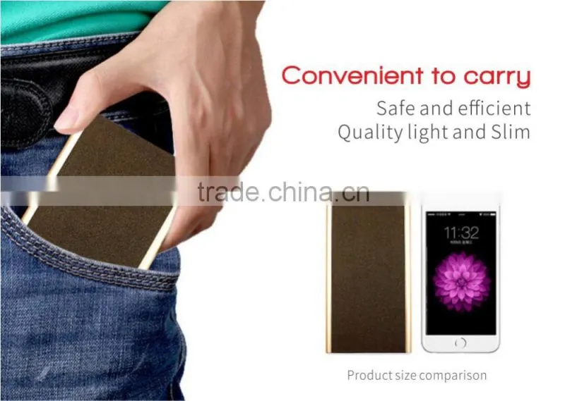 Low Price leather slim power bank 4000mah portable charger