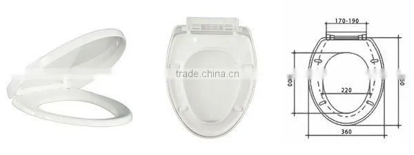 Bathroom soft close porcelain toilet seat