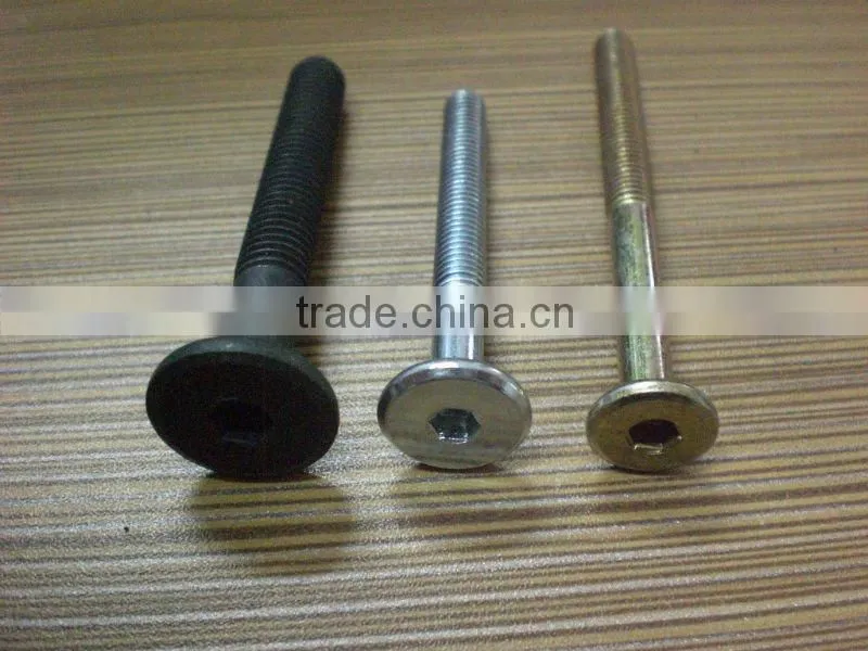 hex socket round flat head furniture screw