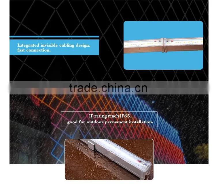 wholesale price outdoor waterproof full color smd led tube light wall decoration