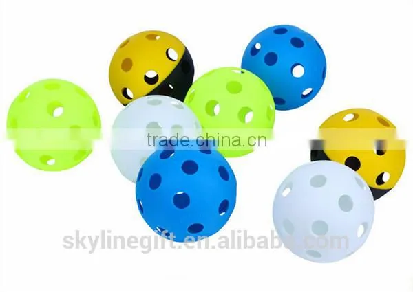 PP/PE/EVA plastic sports ball, wiffle sports ball with hole for promotional