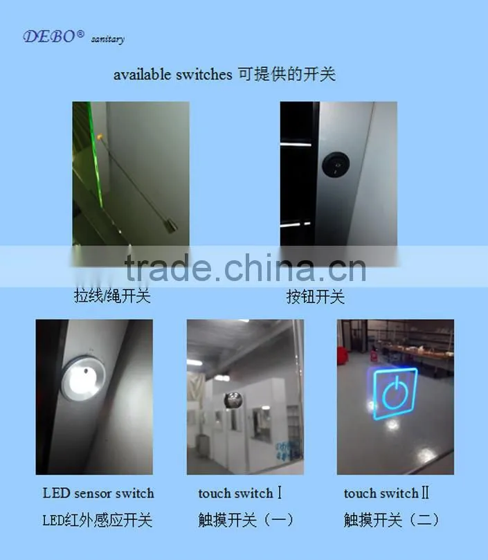 Modern Vanity IP44 rated led lighted hotel bathroom mirror